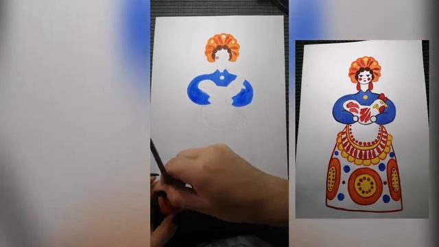 Дымковская роспись. Барыня смотреть онлайн