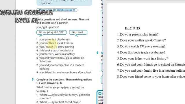 English plus 6 grade. Present simple: questions. Ex:1,2,3,5. p:25. ST/B. Ағылшын тілі 6 сынып. смотреть онлайн