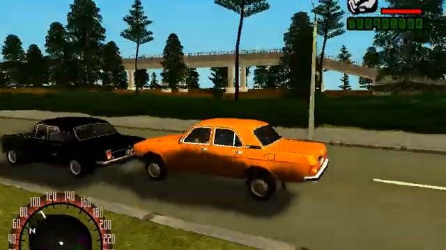 ГТА Криминальная Россия-car chase scene. ГАЗ-24 vs ГАЗ-3102 смотреть онлайн