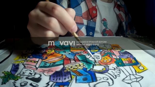 РОСПИСЬ футболки акриловыми красками по ткани
