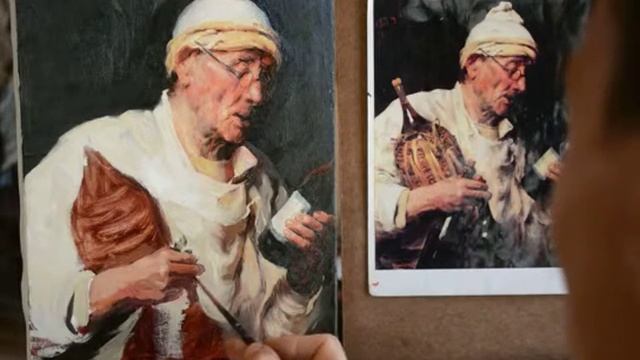 Копия с репродукции маслом с участием Константина Блинова. Шаг 3 смотреть онлайн