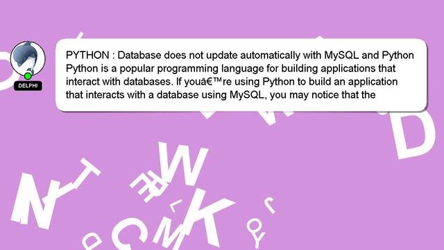 PYTHON : Database does not update automatically with MySQL and Python смотреть онлайн