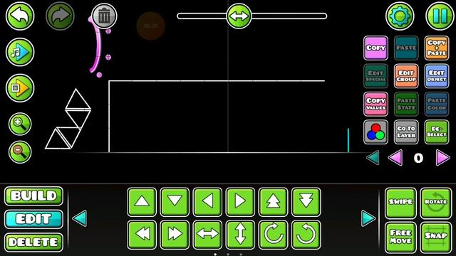 и строю мой уровень в Geometry Dash и достраиваем