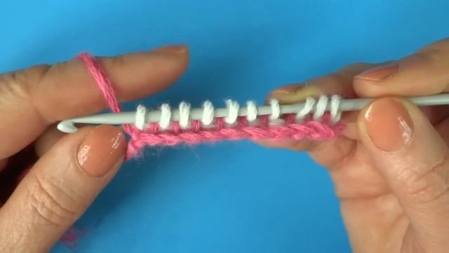 Tunisian crochet pattern Двухцветный тунисский узор вязания 2 смотреть онлайн