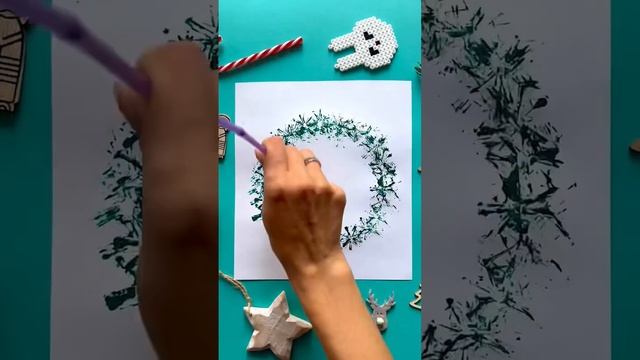 Как легко нарисовать рождественский венок. смотреть онлайн