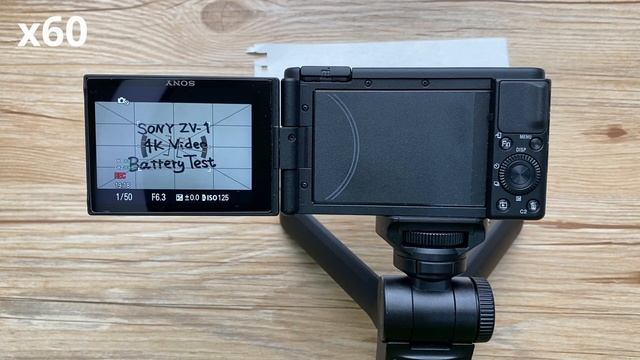 SONY ZV-1 Battery Life Test 4K 25fps (SteadyShot Standard)