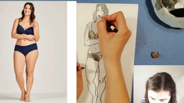 Наброски фигуры с минимальным количеством одежды (1) смотреть онлайн