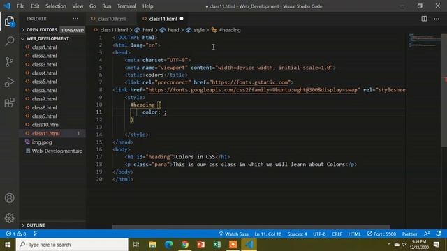 Color Property in CSS | Colors & Opacity in CSS | Complete Web Development Course Class 11 in Hindi смотреть онлайн