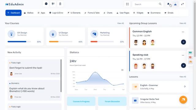 Education Dashboard Bootstrap Admin Template with LTR Light Theme смотреть онлайн