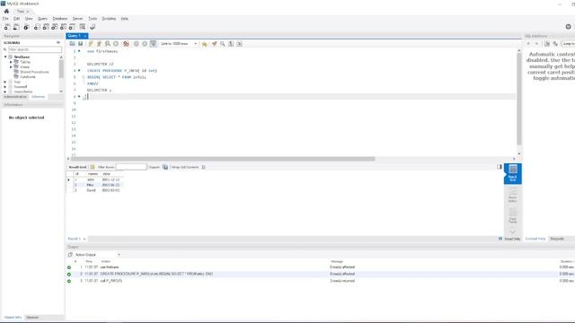 Create PROCEDURE MySQL Workbench смотреть онлайн