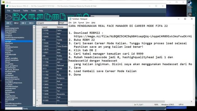 TUTORIAL MENGGUNAKAN REAL FACE MANAGER DI CAREER MODE FIFA 22 смотреть онлайн