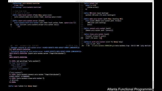 Common Lisp Study Group: unix-sockets смотреть онлайн