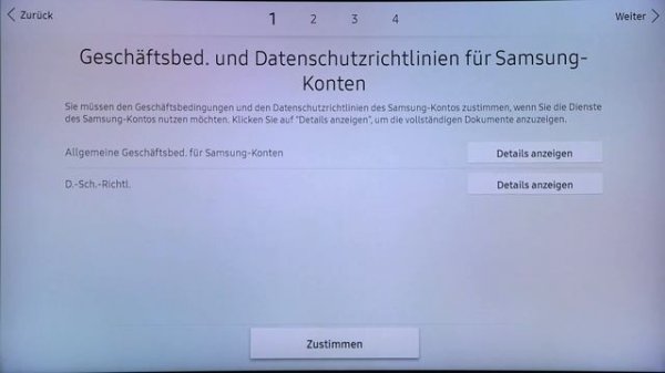 Samsung Smart TV: Samsung Konto