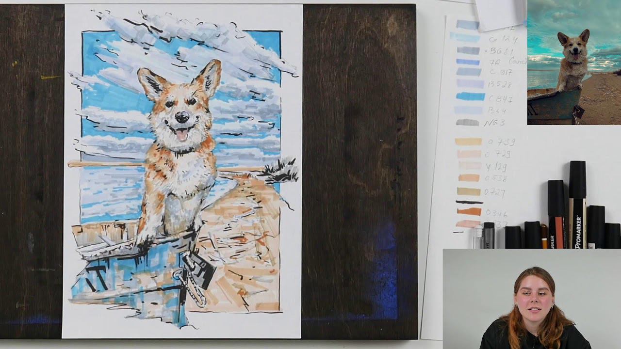 Бесплатный мастер-класс по иллюстрации маркерами «Корги» 2 ч смотреть онлайн