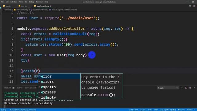 29.validation for user input | REST API Development with Node js and Express смотреть онлайн