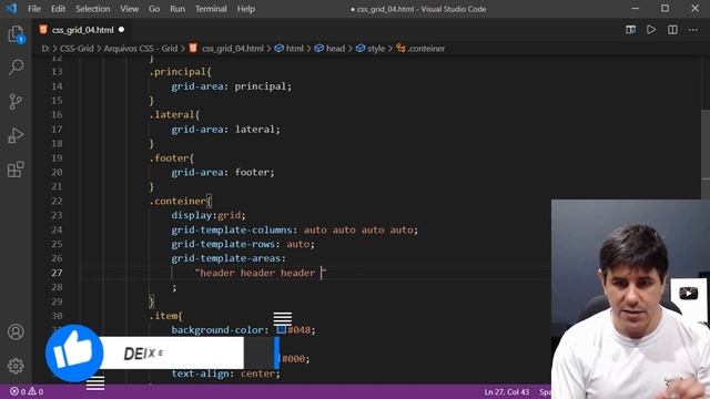 Vou te ensinar usar a propriedade grid-template-area - CSS GRID LAYOUT - Aula 05 смотреть онлайн