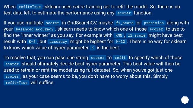 Combination of GridSearchCV's refit and scorer unclear смотреть онлайн