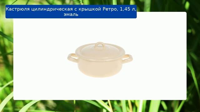 Кастрюля цилиндрическая с крышкой Ретро, 1,45 л, эмаль обзор смотреть онлайн