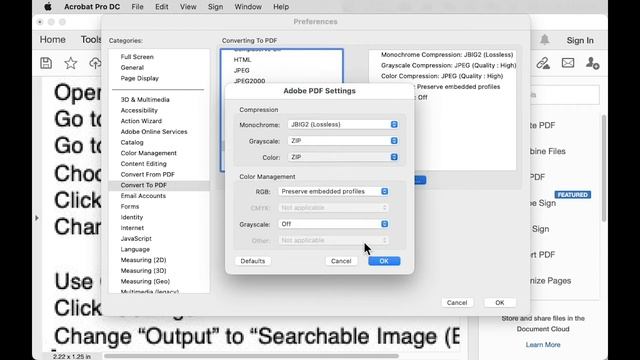 PNG to PDF lossless conversion - simple trick with Adobe Acrobat (and lossless OCR recognize text) смотреть онлайн