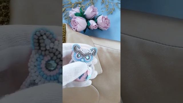 Сова брошь ручной работы Pink owl pin brooch. Owl Jewelry. Gift for Her ?❤️? смотреть онлайн