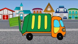 Раскраски с веселым медвежонком. Машинка Мусоровоз. Мультик и стишок  для детей