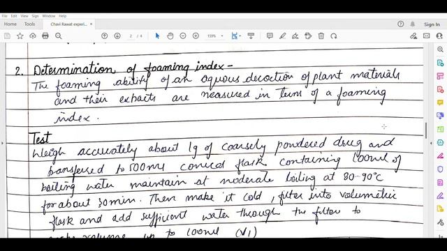 Determination of Swelling Index and Foaming| BP408 P. PHARMACOGNOSY AND PHYTOCHEMISTRY I (Practical смотреть онлайн
