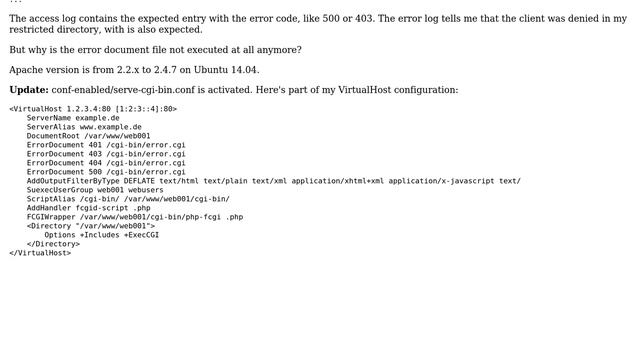 Unix & Linux: ErrorDocument CGI not executing, source displayed смотреть онлайн