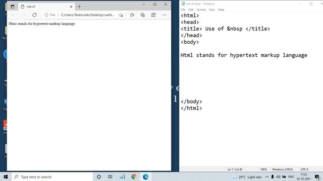 How to give space in html || What is &nbsp in html смотреть онлайн