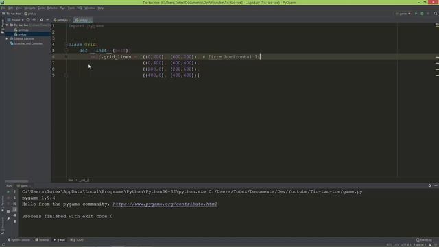 Tic-tac-toe multiplayer in pygame - 03 - grid lines смотреть онлайн