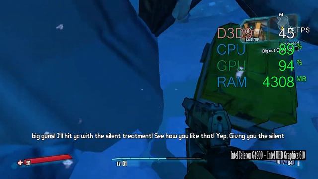 Intel UHD Graphics 610 -- Intel Celeron G4900 -- Borderlands 2 FPS test смотреть онлайн
