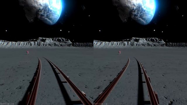 Virtual Reality Roller Coaster On The Moon: 3D Video For VR Box, Vr Headsets, Samsung Gear VR