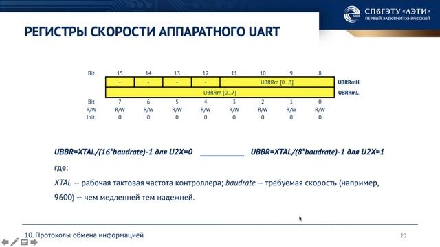 Л.10. Протоколы обмена информацией на AVR микроконтроллере смотреть онлайн