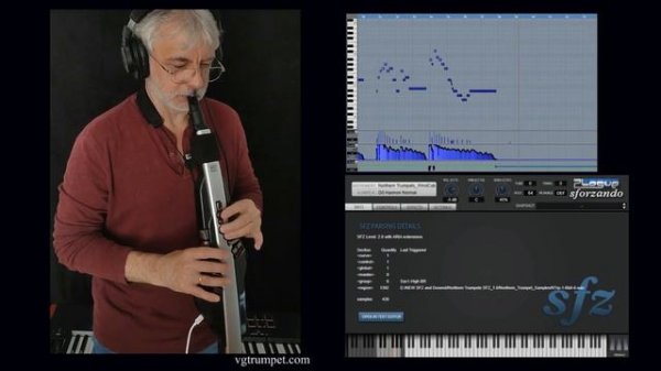 Northern Trumpets Free SFZ sound library and Roland Aerophone Pro electronic wind instrument.