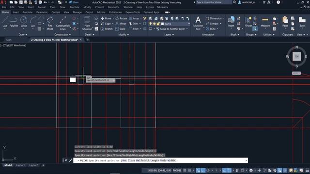 AutoCAD Mechanical Creating a View from Two Other Existing Views смотреть онлайн