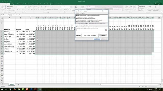 Excel: Gantt-Diagramm erstellen - bedingte Formatierung [Balkenplan, Projektplan, Projektmanagament смотреть онлайн