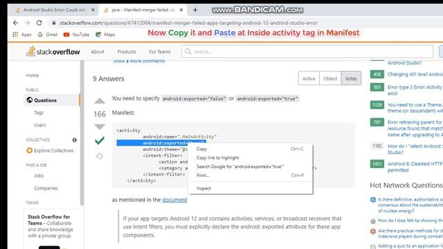 Manifest merger failed : Apps targeting Android 12 - Android Studio смотреть онлайн