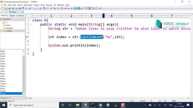STRING Handling in JAVA ~ #20 (lastIndexOf from index variant) смотреть онлайн
