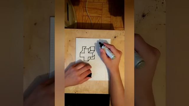 Как нарисовать квадрат (куб) в 3д\ How to draw a square (cube) in 3D смотреть онлайн