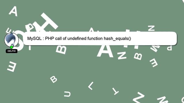 MySQL : PHP call of undefined function hash_equals() смотреть онлайн