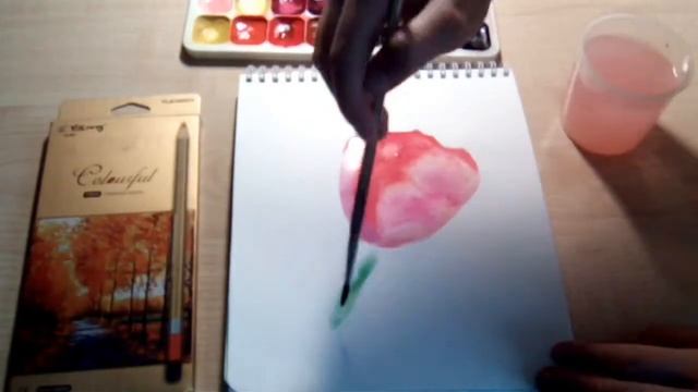 Рисуем Всесте\ Тюльпан Акварелью, очень просто. смотреть онлайн