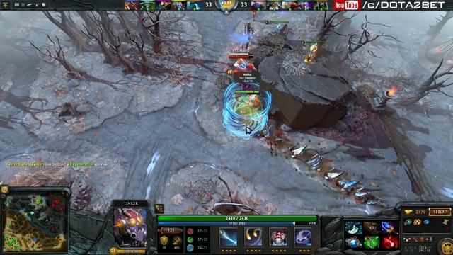 Dota 2 Miracle [Tinker] vs CeMaTheSlayeR [Rubick] - 15 Mins Mega Creep Push - Mega Hard to Win-Dota смотреть онлайн