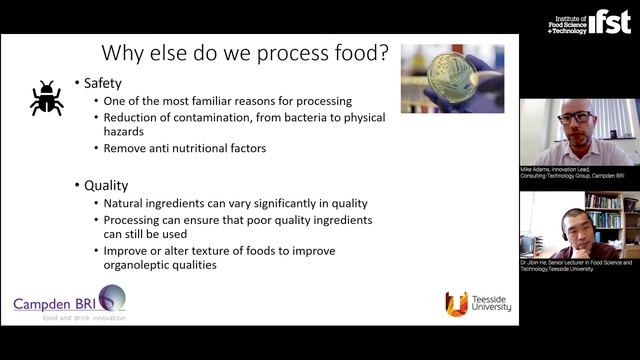 IFST Webinar: The impact of food processing on nutrition смотреть онлайн