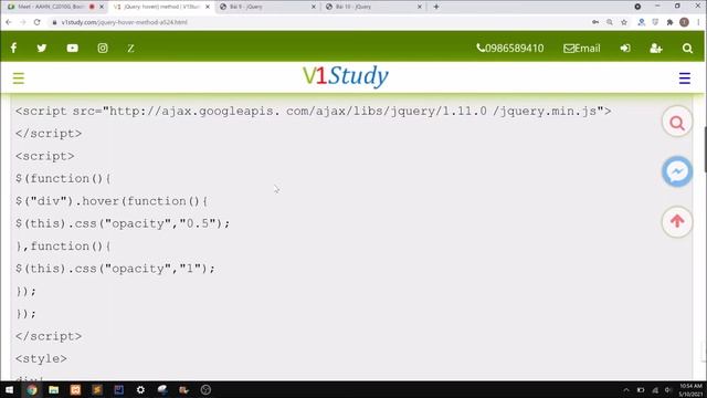 jQuery-S: Bài 13. Phương thức hover() смотреть онлайн