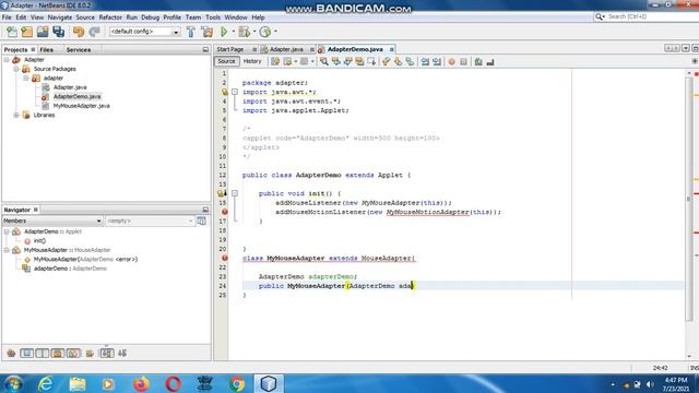 Java the complete Reference Ninth Edition (Chapter 24) Example (4) Adapter Classes смотреть онлайн