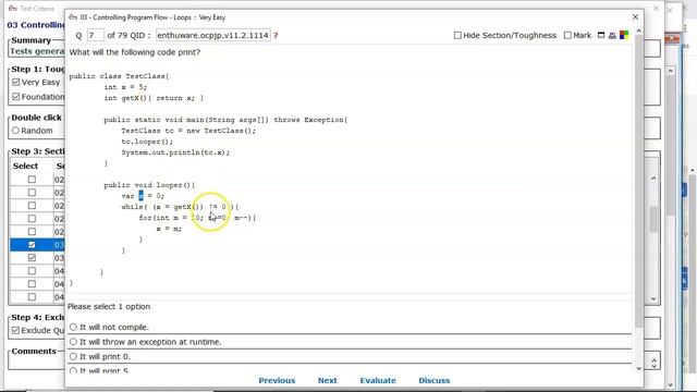 Shadowing in a 'while' loop. (enthuware.ocpjp.v11.2.1114) смотреть онлайн