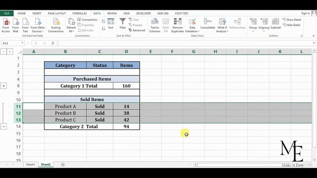 How to Group Columns and Rows in Excel|Grouping in Excel | Make it Easy смотреть онлайн