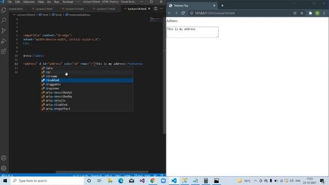 Lecture 18. Textarea Tag and its attributes in HTML | Wrap attribute of textarea tag in Hindi смотреть онлайн