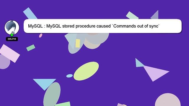 MySQL : MySQL stored procedure caused `Commands out of sync` смотреть онлайн