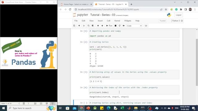 How to get index and values of series in Pandas? смотреть онлайн
