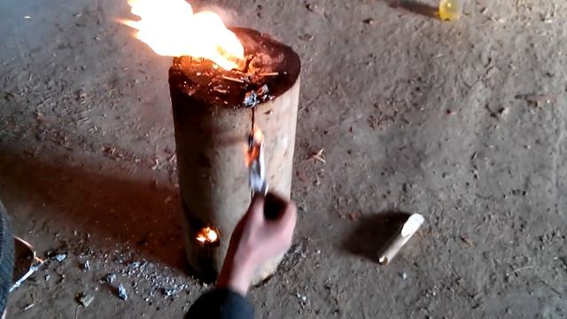 Swedish torch made of logs. смотреть онлайн